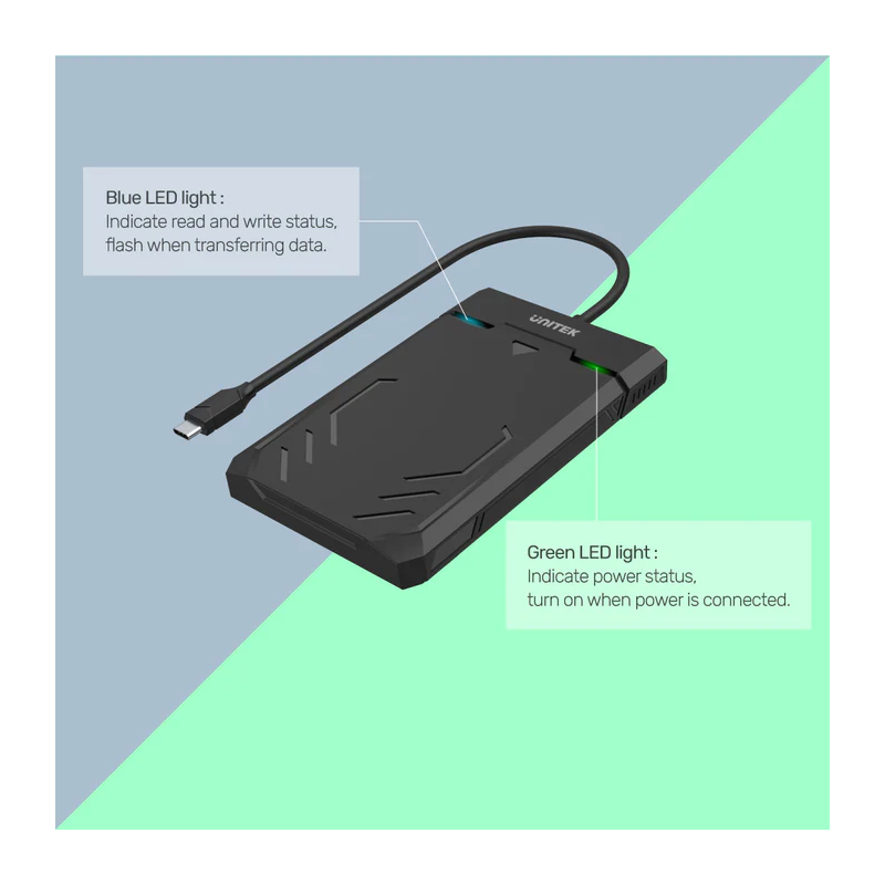 Buy Unitek DiskGuard Raiden USB-C to SATA6G 2.5'' HDD SSD Enclosure - Y-3036A - ... in Cyprus, Nicosia, Limassol, Larnaka, Pafos