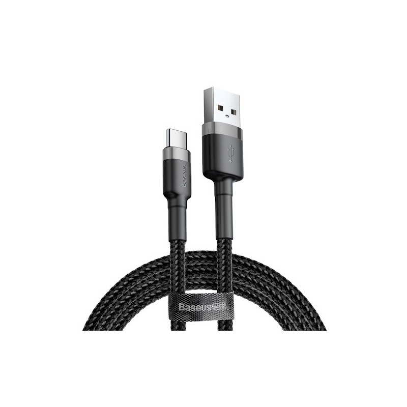 Baseus Cafule Braided USB-A to USB-C Cable 2.0A 2.0m Grey (Boxed) — Buy in Cyprus with Fast Delivery