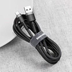 Buy Baseus Cafule Braided Type-C Cable - 2.0A, 2.0m, Grey in Cyprus, Nicosia, Limassol, Larnaka, Pafos