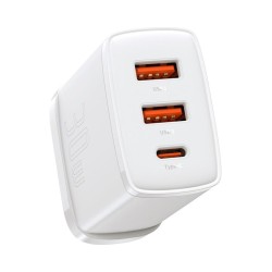 Buy Baseus Wall Charger - 30W USB-C 2xUSB-A - UK White in Cyprus, Nicosia, Limassol, Larnaka, Pafos