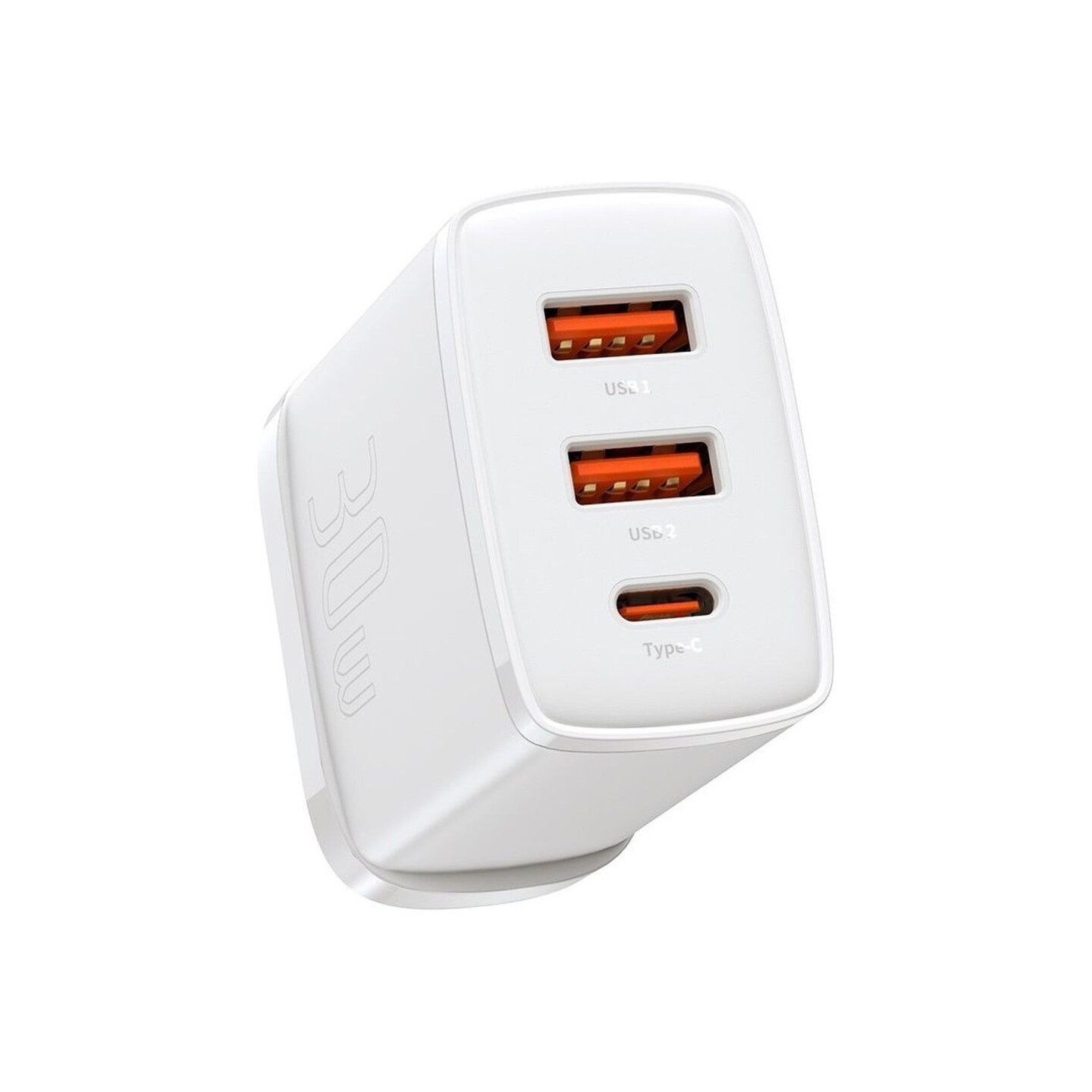 Baseus Wall Charger - 30W USB-C 2xUSB-A - UK White — Buy in Cyprus with Fast Delivery