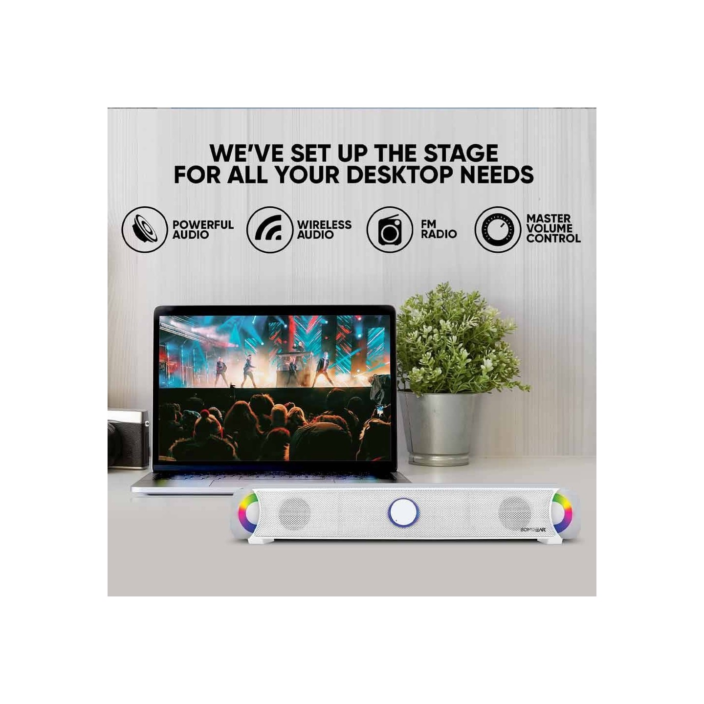 SonicGear SONICBAR - BT300 Pro - Portable BT FM RGB Soundbar — Buy in Cyprus with Fast Delivery