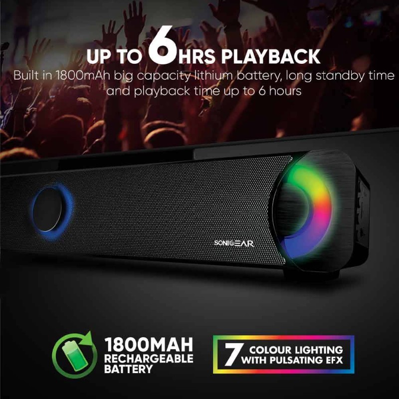 Buy SonicGear SONICBAR - BT300 Pro - Portable BT FM RGB Soundbar in Cyprus, Nicosia, Limassol, Larnaka, Pafos