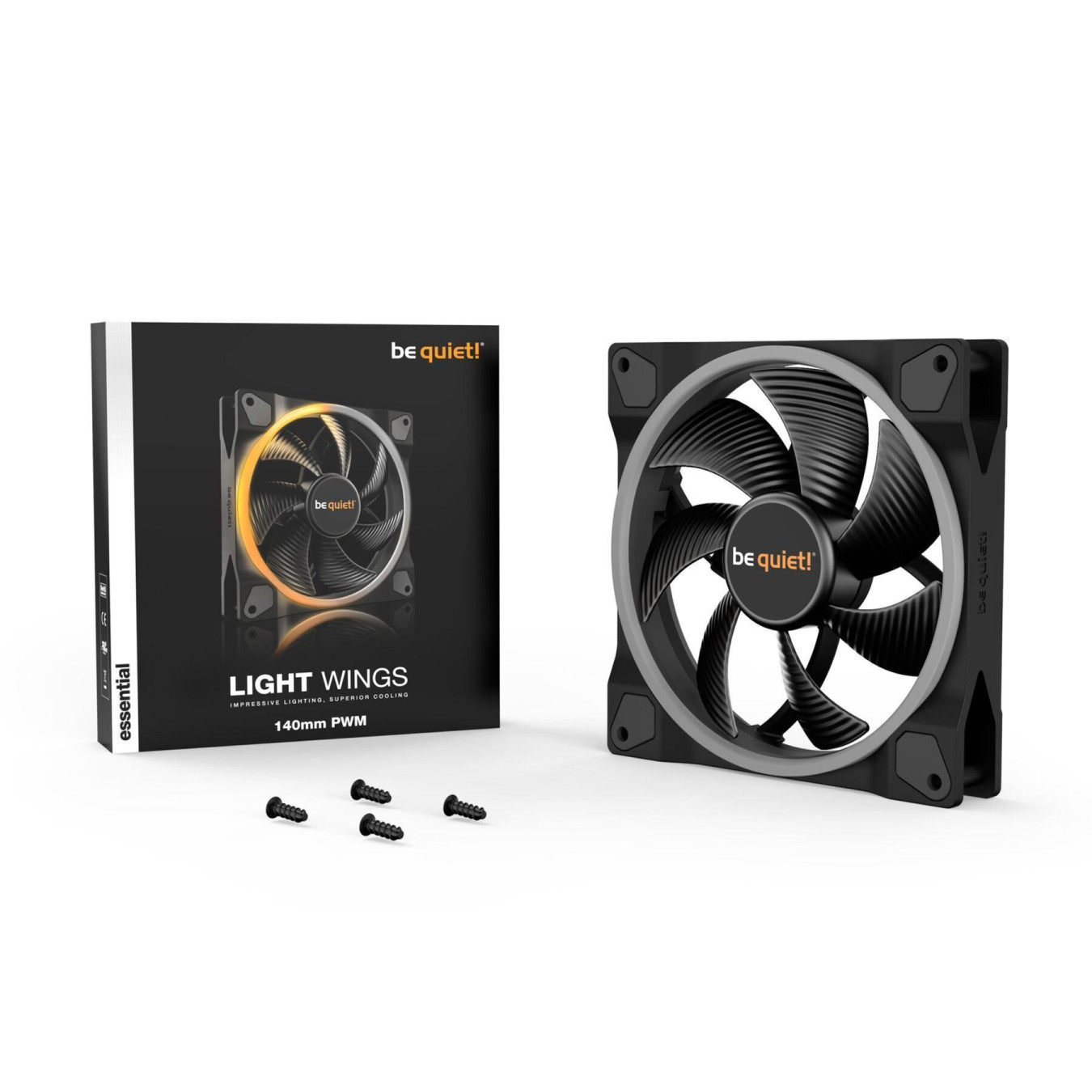 Be Quiet Light Wings 140mm PWM - ARGB Case Fan (Black), 4-pin PWM, 1500 RPM — Buy in Cyprus with Fast Delivery