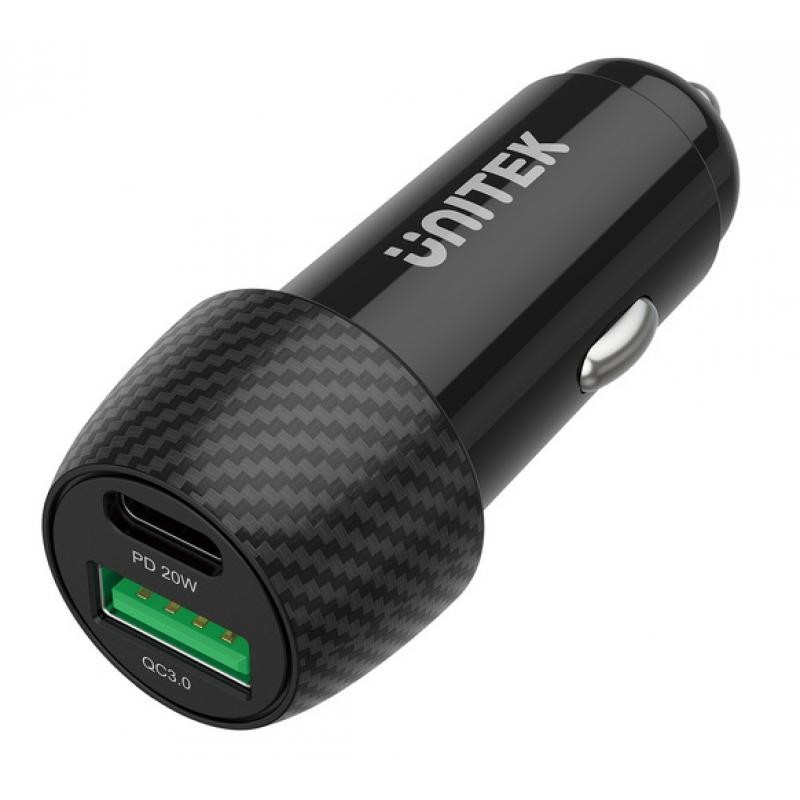 Buy Unitek Charger for Car - P1400A - 38W USBC PD20W+USBA QC3.0 in Cyprus, Nicosia, Limassol, Larnaka, Pafos