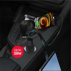 Buy Unitek Charger for Car - P1400A - 38W USBC PD20W+USBA QC3.0 in Cyprus, Nicosia, Limassol, Larnaka, Pafos