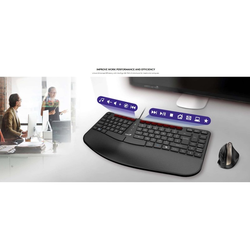 Buy Genius Keyboard - KB-700 - Wired Ergonomic Palm Rest English in Cyprus, Nicosia, Limassol, Larnaka, Pafos