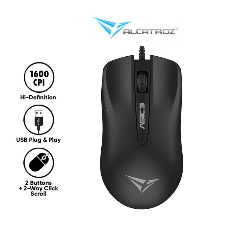 Buy Alcatroz Wired Mouse - ASIC 3 - Black Blister in Cyprus, Nicosia, Limassol, Larnaka, Pafos