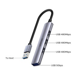 Buy Unitek USB-A Hub - H1208A - 4port 3xUSB2.0 1xUSB3.0 in Cyprus, Nicosia, Limassol, Larnaka, Pafos