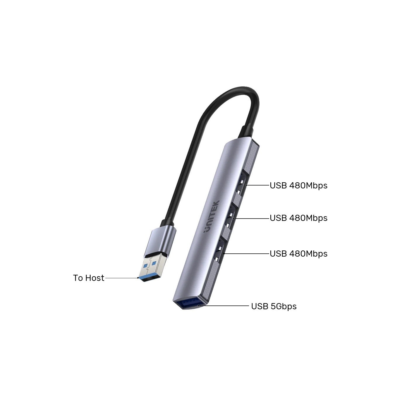 Unitek H1208A USB-A Hub – 4 Ports 5Gbps | Armenius Store