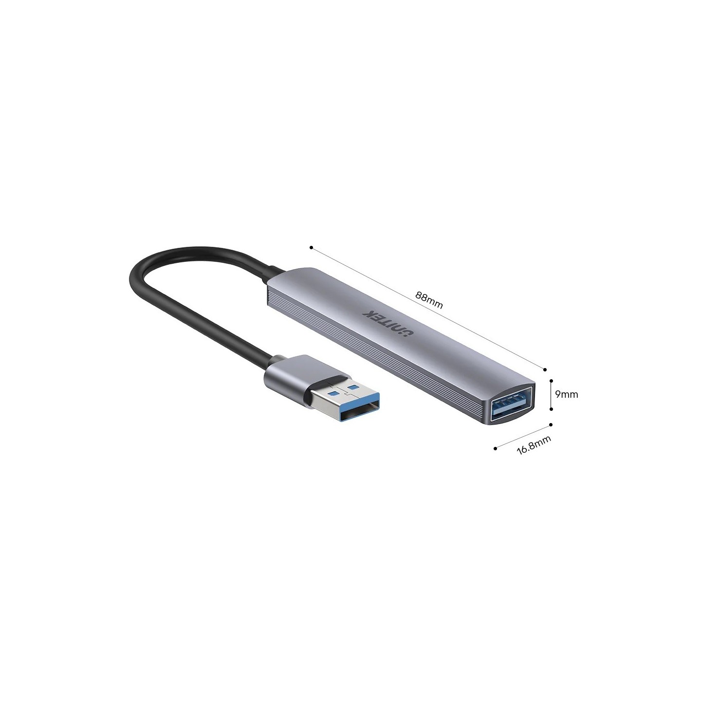 Unitek H1208A USB-A Hub 4 Port - 3xUSB2.0 1xUSB3.0 | Aluminium — Armenius Store Cyprus