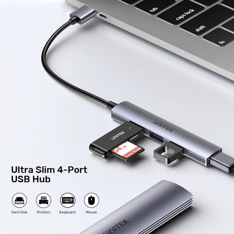 Buy Unitek USB-A Hub - H1208A - 4port 3xUSB2.0 1xUSB3.0 in Cyprus, Nicosia, Limassol, Larnaka, Pafos