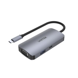 Unitek D1051A USB-C Hub 2xHDMI VGA PD100W up to 3 Monitors — Armenius Store Cyprus