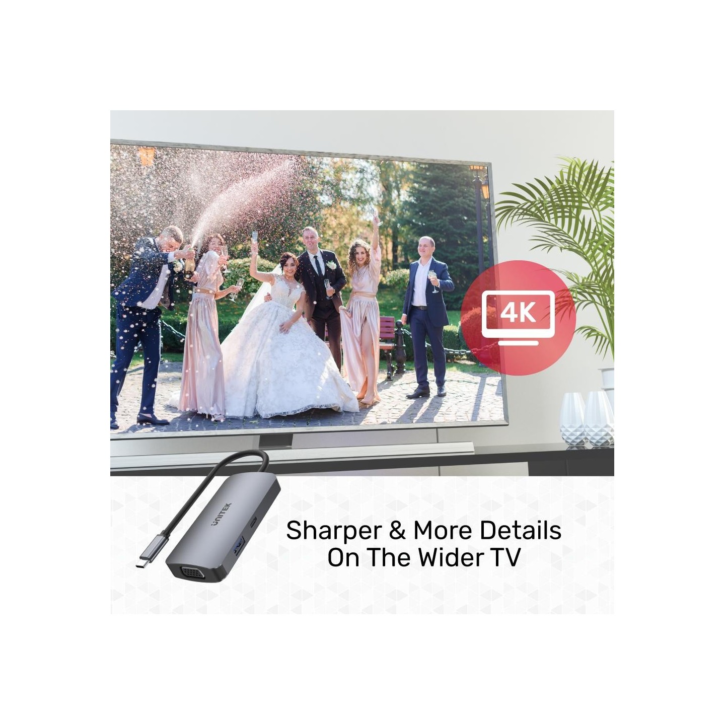 Unitek D1051A USB-C Hub 2xHDMI VGA PD100W up to 3 Monitors — Armenius Store Cyprus