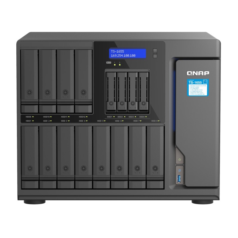 Buy QNAP NAS 16-Bay Tower Intel Eight-Core, 8GB RAM, Triple PCIe Slots, Dual 2.5... in Cyprus, Nicosia, Limassol, Larnaka, Pafos