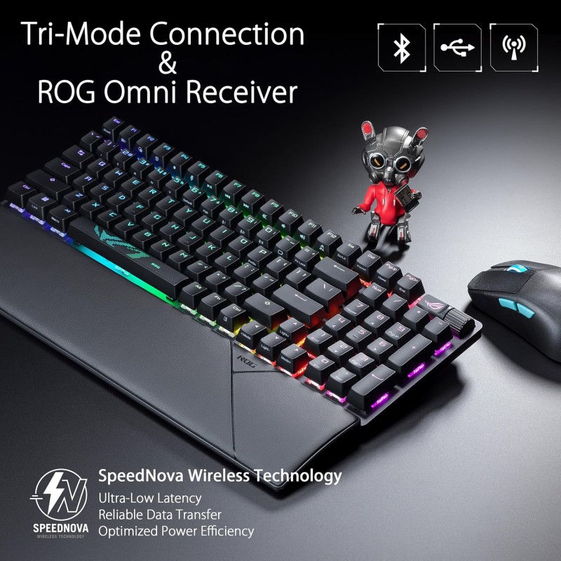 Buy ASUS Gaming Keyboard Mechnanical Tri-Mode 2.4Ghz Bluetooth USB WristRest ROG... in Cyprus, Nicosia, Limassol, Larnaka, Pafos