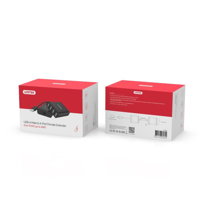 Buy Unitek USB Extender - Y-2516 - 4 Port USB Extender Over Ethernet 60m in Cyprus, Nicosia, Limassol, Larnaka, Pafos