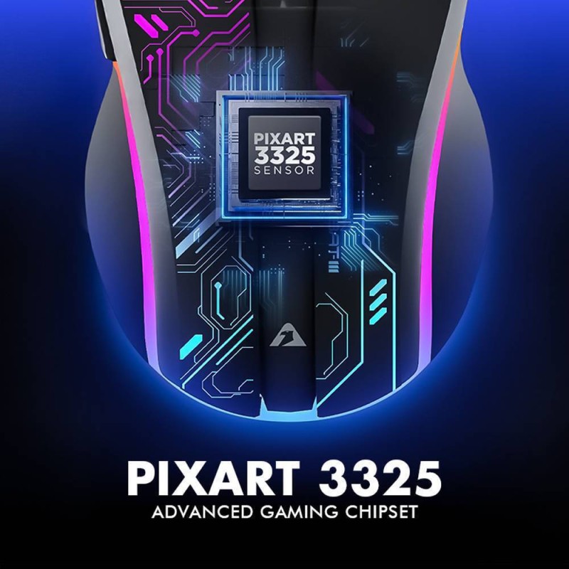 Buy Armaggeddon Gaming Mouse - FOXBAT-III - Wired+2.4G Recharge Cyberpunk Black in Cyprus, Nicosia, Limassol, Larnaka, Pafos