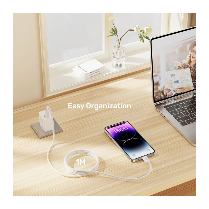 Buy Unitek Magnetic USB-C Cable - C1414AWH-1M - 100W 1.0m White in Cyprus, Nicosia, Limassol, Larnaka, Pafos