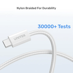 Unitek Magnetic USB-C Cable C1414AWH-1M 100W 1m White (Retail) — Buy in Cyprus with Fast Delivery
