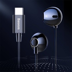 Buy Baseus Encok - C06 - Type-C Wired Earphones Black in Cyprus, Nicosia, Limassol, Larnaka, Pafos