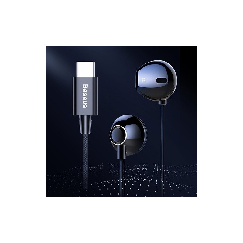 Buy Baseus Encok - C06 - Type-C Wired Earphones Black in Cyprus, Nicosia, Limassol, Larnaka, Pafos