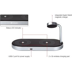 Buy Verbatim Wireless Charger - WCS-03 - 3in1 Qi & MFI Certified for Apple Devices in Cyprus, Nicosia, Limassol, Larnaka, Pafos