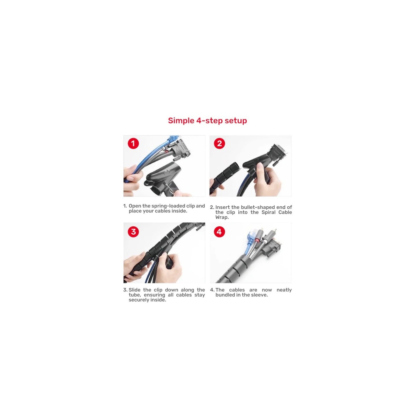 Unitek Cable Organizer Spiral Wrap with Clamp 22 mm 25.0m - OT1102ABK-25M - 22 mm 25.0m — Buy in Cyprus with Fast Delivery