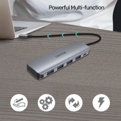Unitek H1107A USB-C 4-Port USB 3.1 Hub with 10W Charging | Space Grey — Armenius Store Cyprus