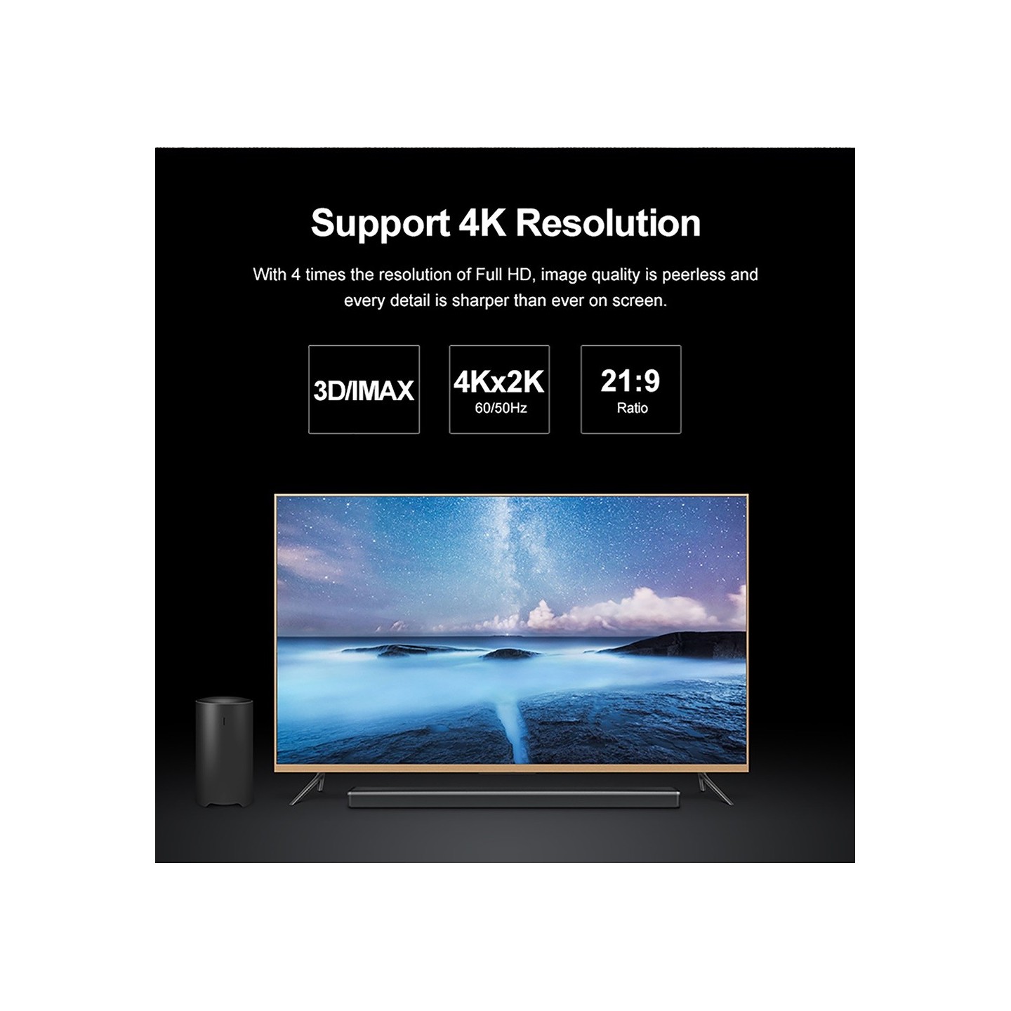 Unitek Premium HDMI 2.0 Braided Cable - Y-C136RGY - Premium HDMI 2.0 Braided Cable 1.0m — Buy in Cyprus with Fast Delivery