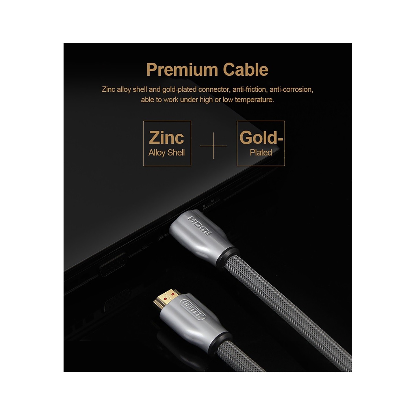 Unitek Premium HDMI 2.0 Braided Cable - Y-C136RGY - Premium HDMI 2.0 Braided Cable 1.0m — Buy in Cyprus with Fast Delivery