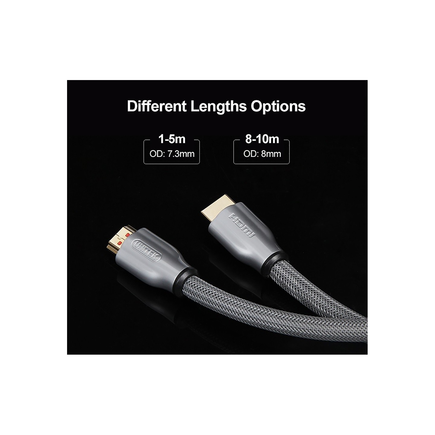 Unitek Premium HDMI 2.0 Braided Cable - Y-C136RGY - Premium HDMI 2.0 Braided Cable 1.0m — Buy in Cyprus with Fast Delivery