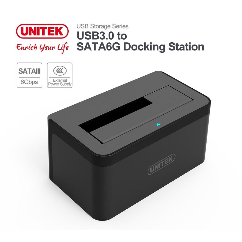 Buy Unitek HDD Docking Station - Y-1078 - 2.5 3.5inch SATA6G Single Bay in Cyprus, Nicosia, Limassol, Larnaka, Pafos