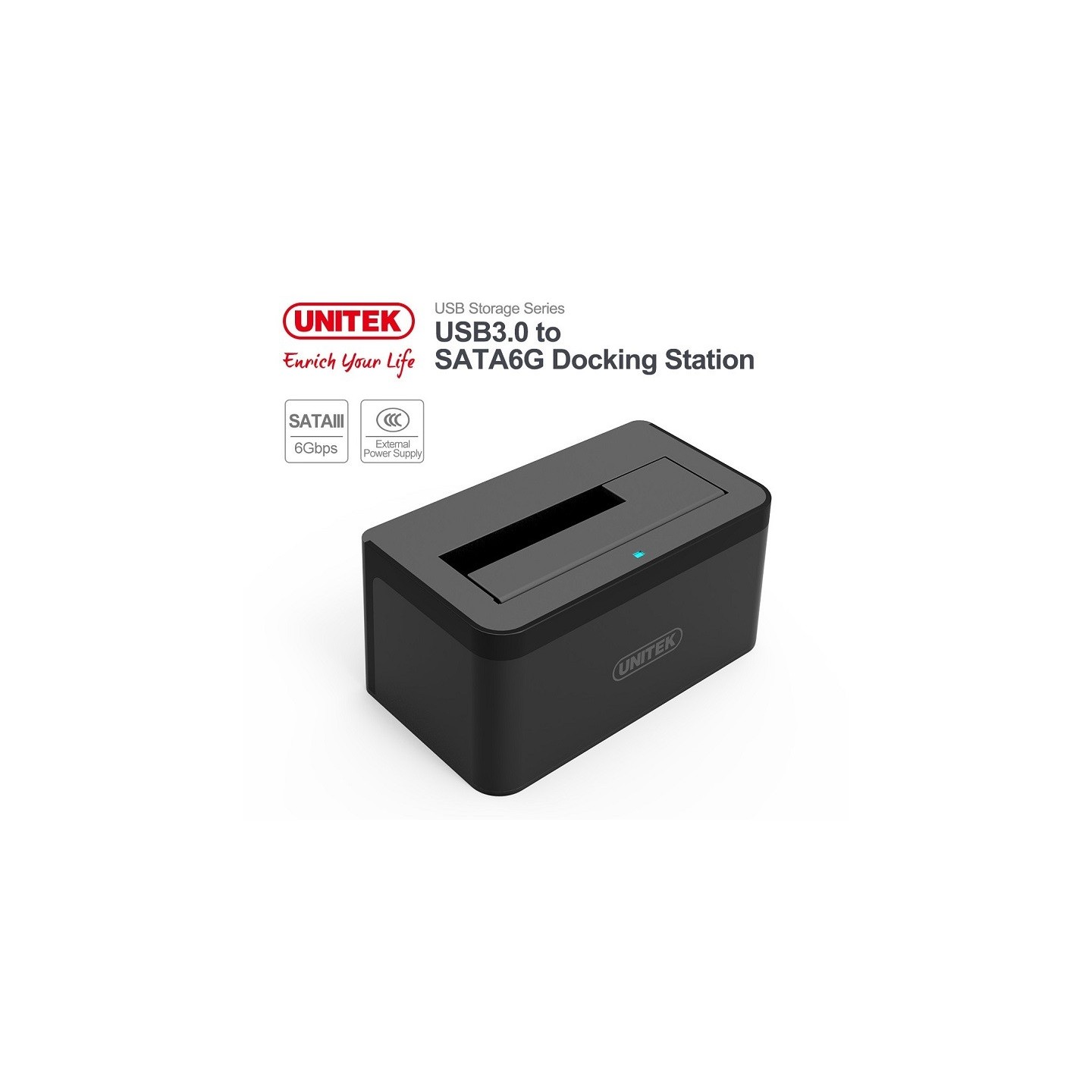 Unitek HDD Docking Station - Y-1078 - 2.5 3.5inch SATA6G Single Bay — Buy in Cyprus with Fast Delivery