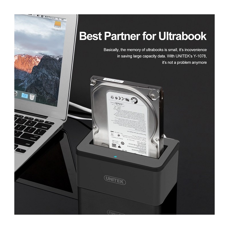 Buy Unitek HDD Docking Station - Y-1078 - 2.5 3.5inch SATA6G Single Bay in Cyprus, Nicosia, Limassol, Larnaka, Pafos