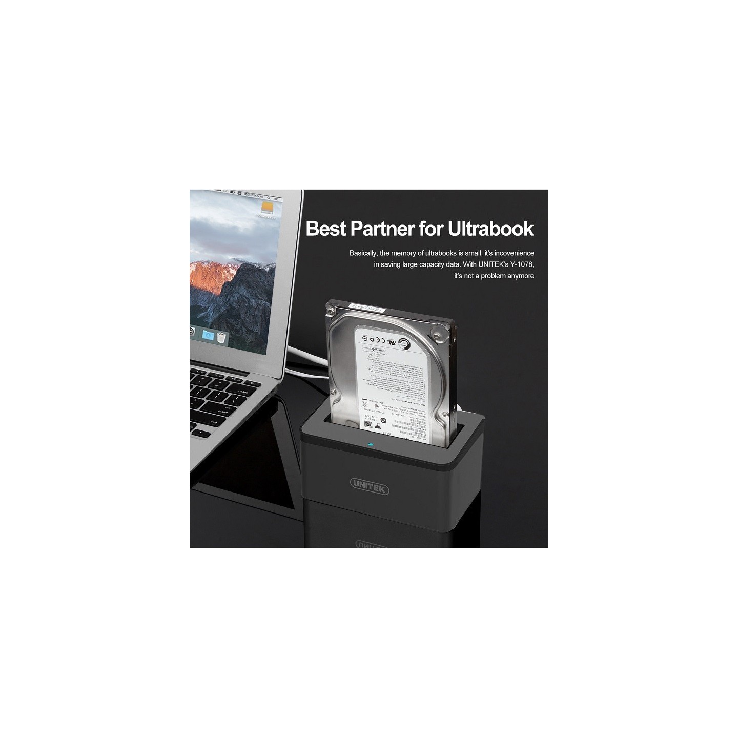 Unitek HDD Docking Station - Y-1078 - 2.5 3.5inch SATA6G Single Bay — Buy in Cyprus with Fast Delivery