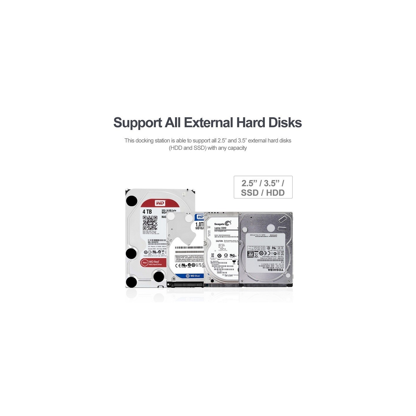 Unitek HDD Docking Station - Y-1078 - 2.5 3.5inch SATA6G Single Bay — Buy in Cyprus with Fast Delivery