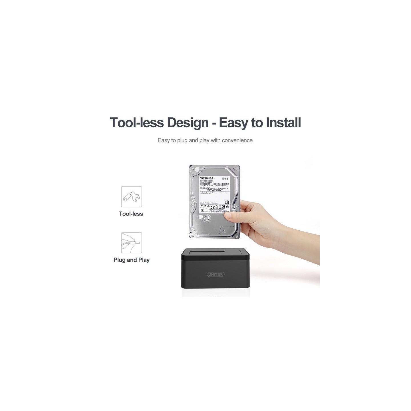 Unitek HDD Docking Station - Y-1078 - 2.5 3.5inch SATA6G Single Bay — Buy in Cyprus with Fast Delivery