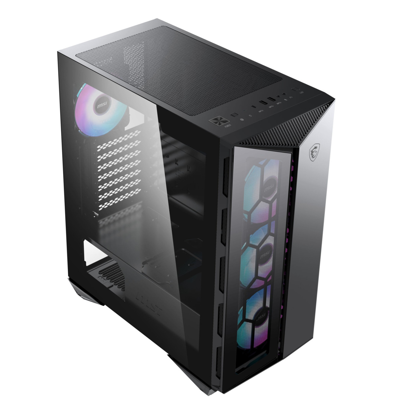 MSI MPG GUNGNIR 110R - Mid Tower Gaming PC Case, Black, Tempered Glass, ARGB Fans, USB-C — Buy in Cyprus with Fast Delivery