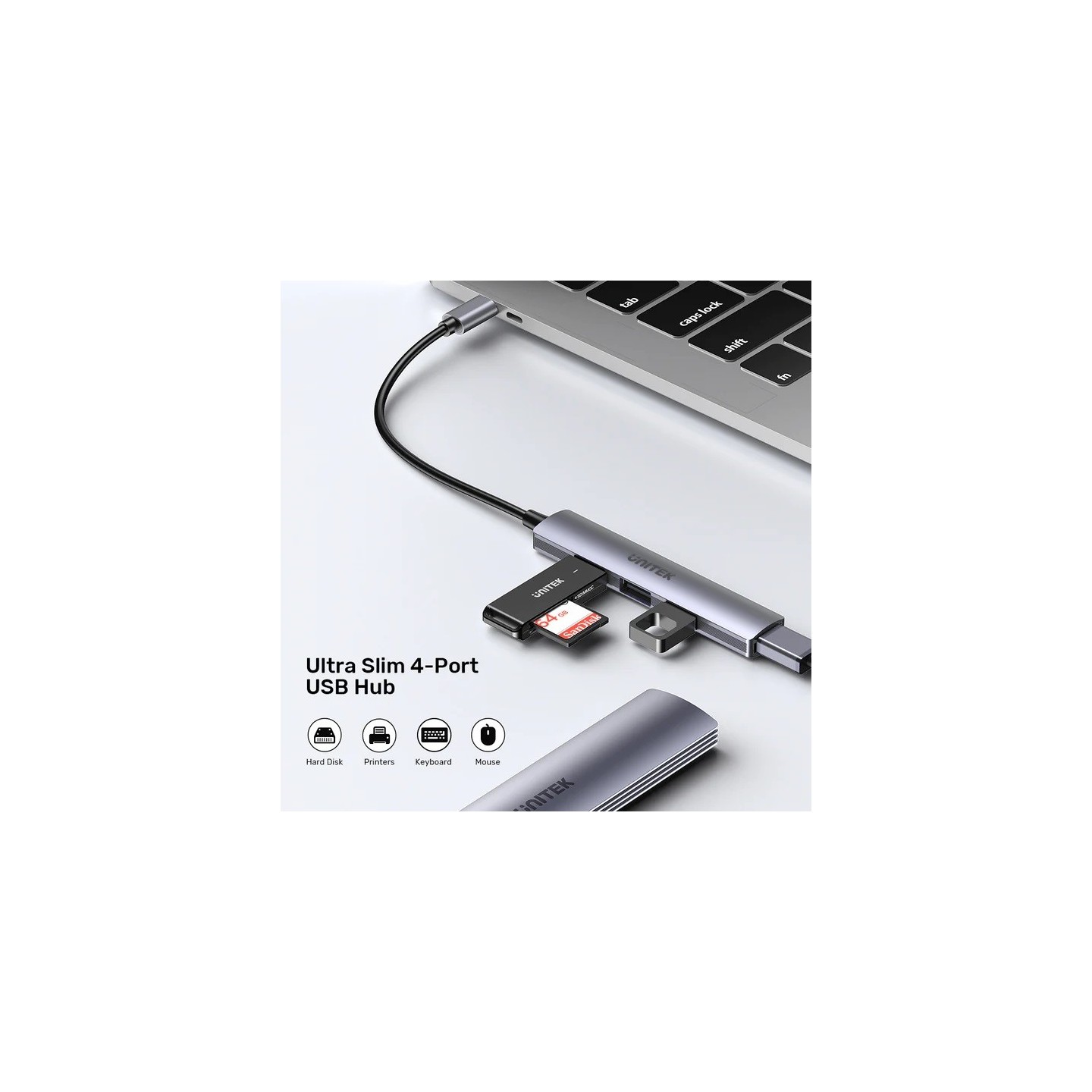 Unitek H1208B USB-C 4-Port Hub 1xUSB3.0 3xUSB2.0 Space Grey — Armenius Store Cyprus