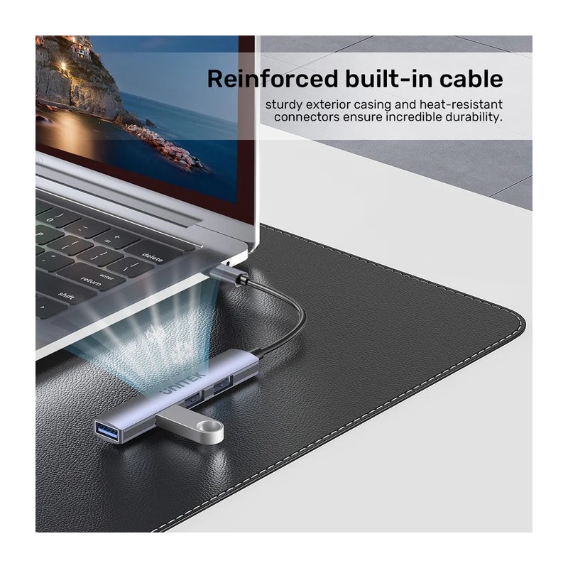 Buy Unitek USB-C Hub 4port 3xUSB2.0 1xUSB3.0 - H1208B - USB-C Hub in Cyprus, Nicosia, Limassol, Larnaka, Pafos