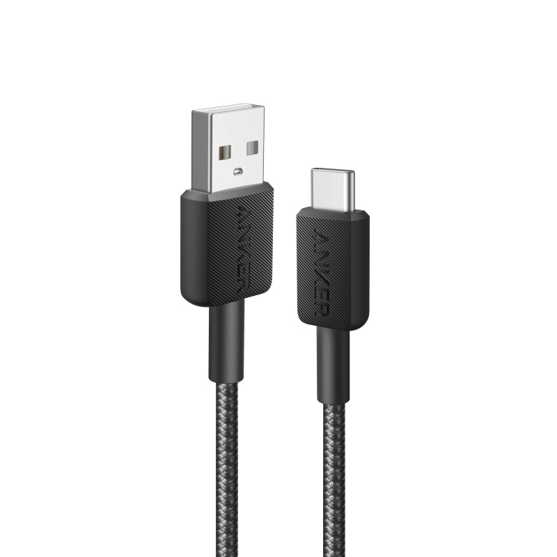 Anker 322 USB-A to USB-C 1.8m Braided Black A81H6H11-1 (Boxed) — Buy in Cyprus with Fast Delivery