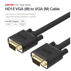 Buy Unitek VGA to VGA Cable - Y-C504G - 3.0m in Cyprus, Nicosia, Limassol, Larnaka, Pafos