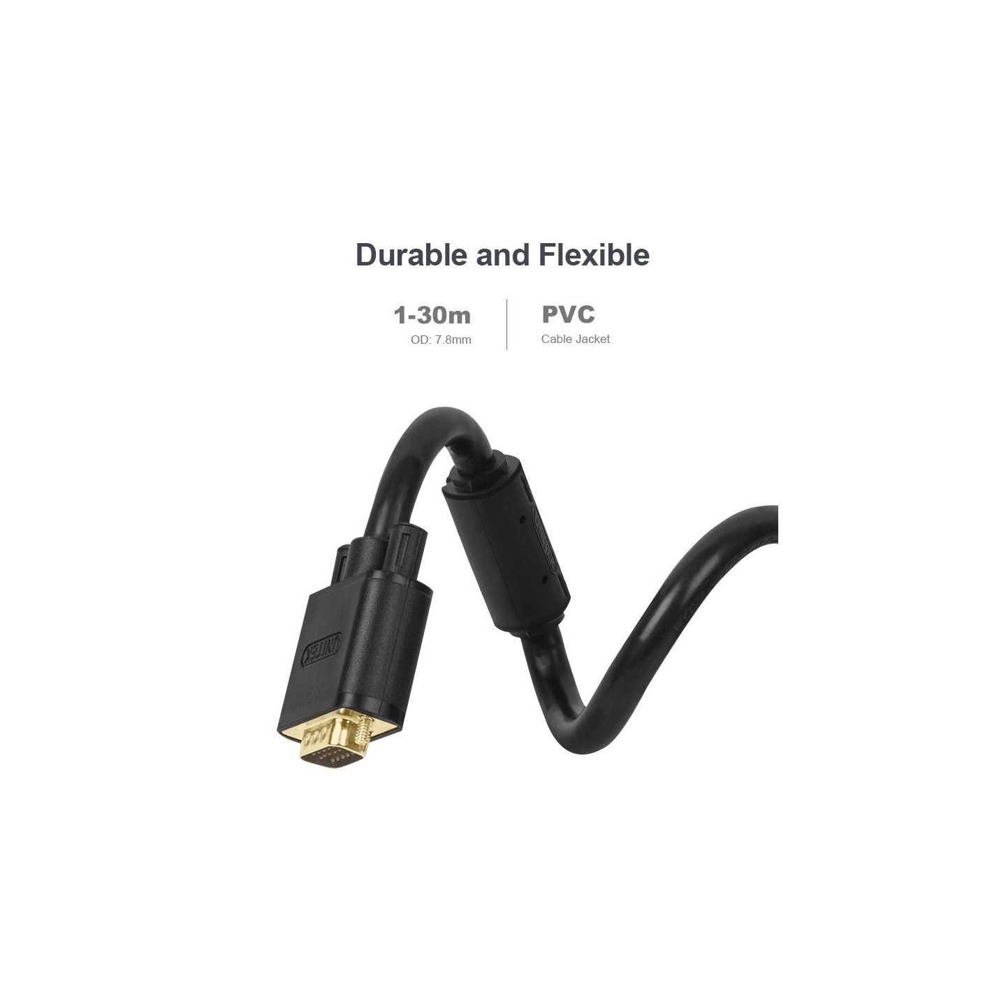 Unitek VGA to VGA Cable - Y-C504G - 3.0m — Buy in Cyprus with Fast Delivery