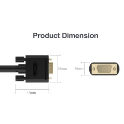 Buy Unitek VGA to VGA Cable - Y-C504G - 3.0m in Cyprus, Nicosia, Limassol, Larnaka, Pafos