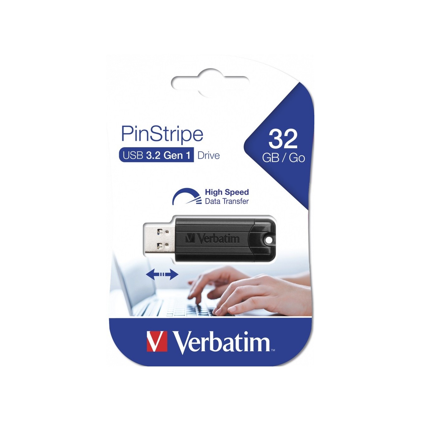 Verbatim USB Drive - 3.2 Pinstripe 32GB Black — Buy in Cyprus with Fast Delivery