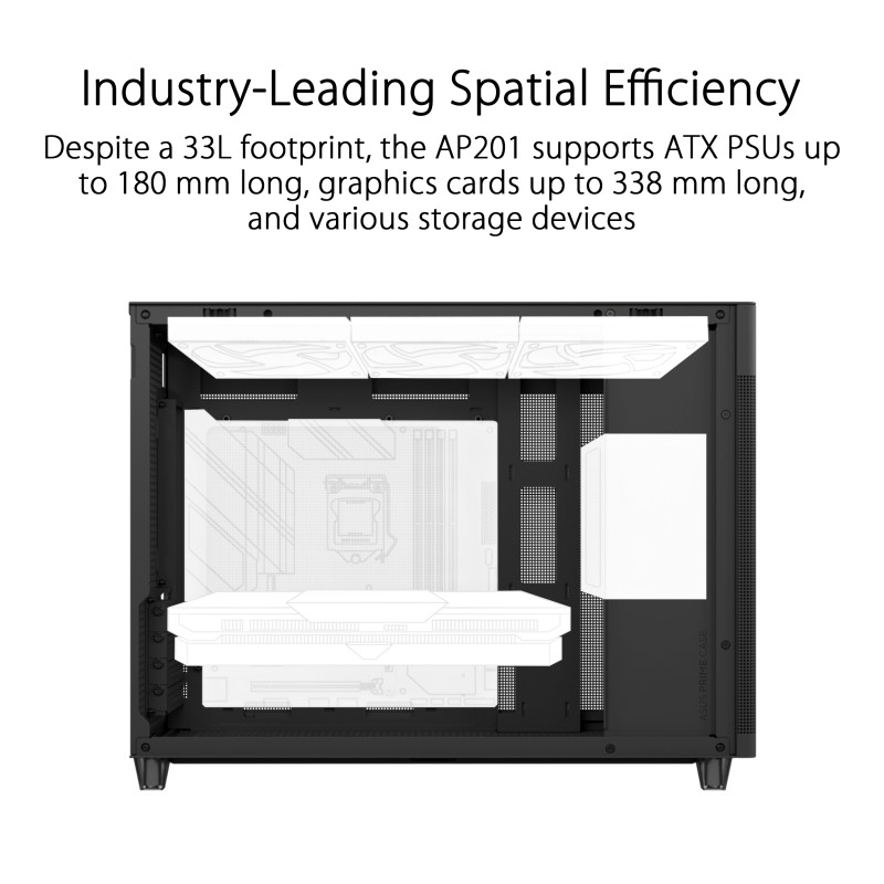 Buy ASUS PC Case - AP201 - mATX Tempered Glass Panel USB-C PRIME Black in Cyprus, Nicosia, Limassol, Larnaka, Pafos