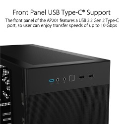 Buy ASUS PC Case - AP201 - mATX Tempered Glass Panel USB-C PRIME Black in Cyprus, Nicosia, Limassol, Larnaka, Pafos