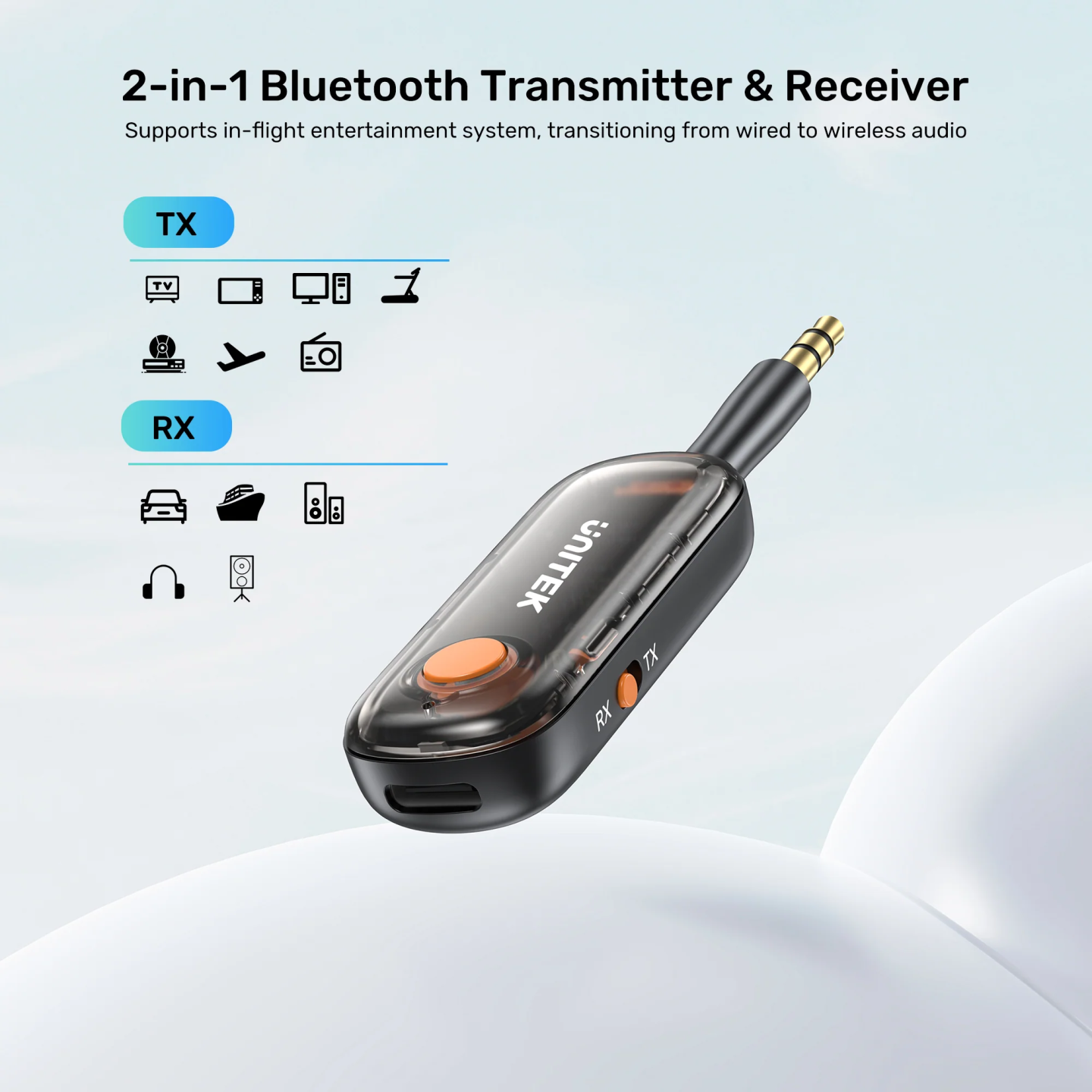 Unitek Audio - B1111A - 3.5mm to Bluetooth 2in1 Transmitter & Receiver — Buy in Cyprus with Fast Delivery