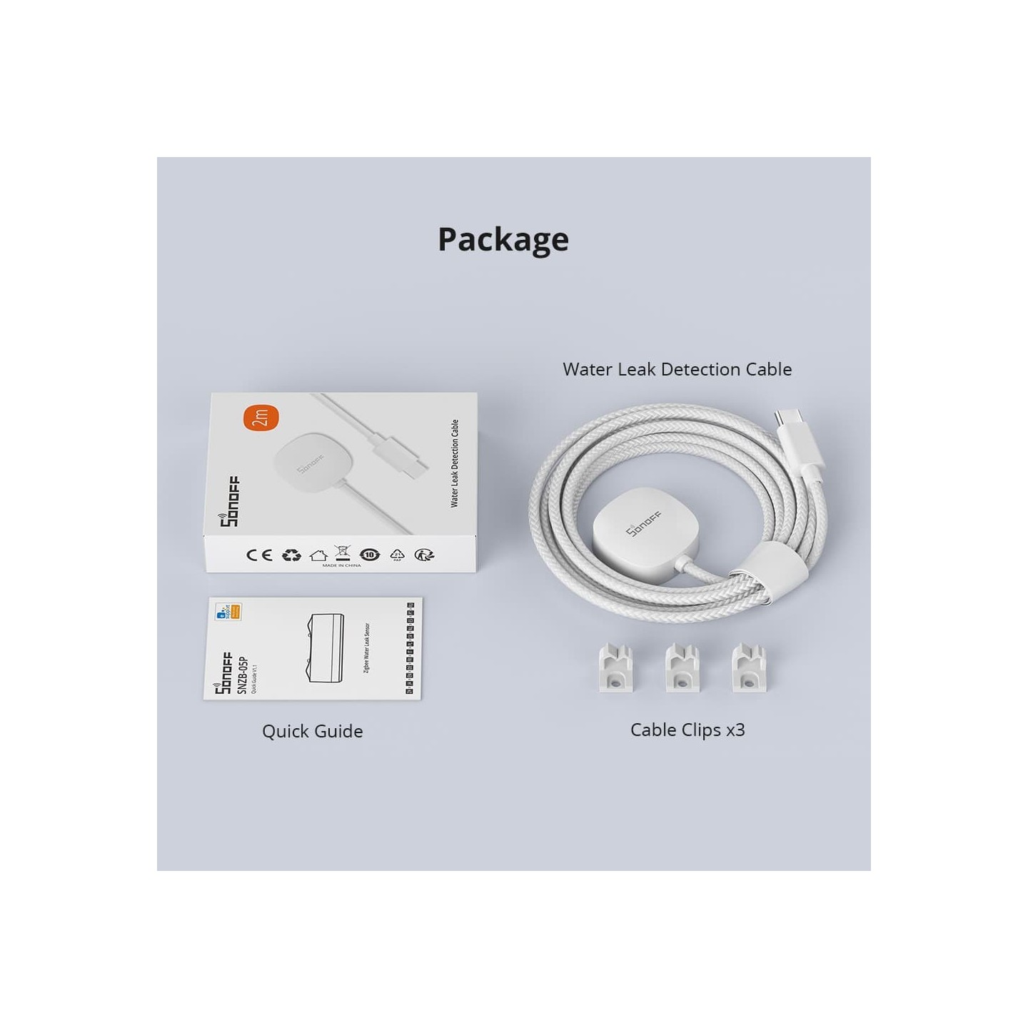 Sonoff ZigBee Smart Water Leak Sensor Cable - WLDC200 - ZigBee Smart Water Leak Sensor Cable